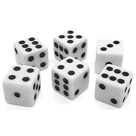 Black PU Leather Dice Cup with Storage Compartment, Red Premium Felt Lining, Plus (6) 16mm D6 White Dice Squared Corners