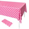 ELECLAND Pink Polka Dot Plastic Table Cover 137cmx274cm, Rectangle, Circus,