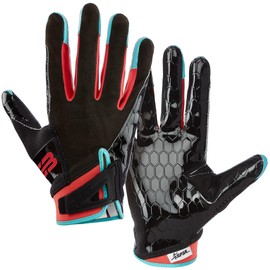 Grip Boost DNA 2.0 Football Gloves with Engineered Stick - Adult Sizes (Black Grip Tok, Small)