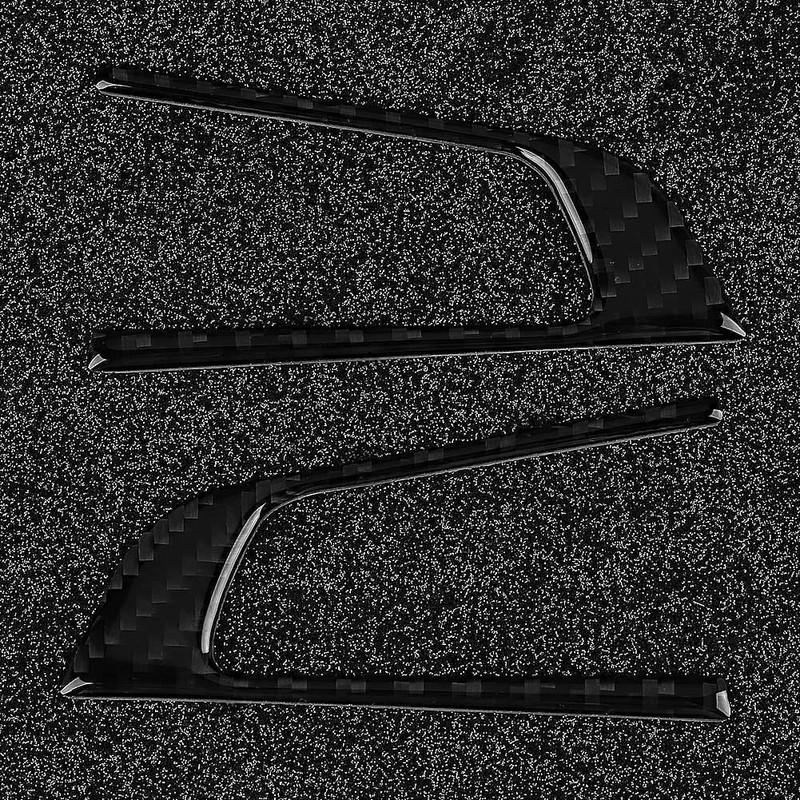 2pcs Steering Wheel Button Decorative Cover Trim Carbon Fiber Fit