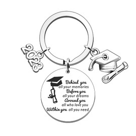 FMCC Graduation Gifts for Her Him- 2023 Graduation Gifdts for Daughter Best Friends High School Colleagues Graduation Gift Keyring Behind You All Your Memories