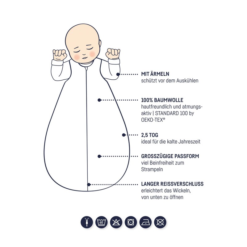 Julius Zöllner Twiggy Baby Winter Sleeping Bag, Made of Jersey