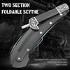 VALHALLA Folding Sickle, Black Sharp Folding Scythe with 2 Sections,