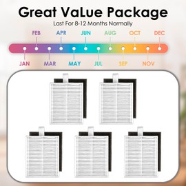 (5 Pack) L60 L50 HEPA Filters Compatible with eufy L60, L60 Hybrid, L60 SES, L50 SES, L50 Series Robot Vacuum, HEPA Filter Kit, Replacement Parts, with Foam Filter 5 Sets