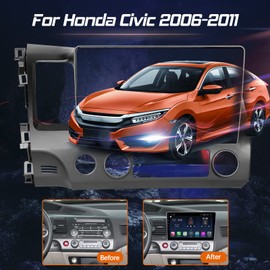 Car Stereo for Honda Civic 2006 2007 2008 2010 2011, Apple Carplay & Android Auto, 10'' HD IPS Touchscreen Car Audio Receiver, Multimedia Player with SIM Card Slot, AM/FM, AUX Input