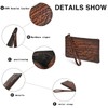 AEGGEAI Genuine Leather Wallet Coin Purse with Embossed Pattern, Top