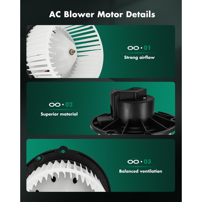 SCITOO 700048 Front HVAC Blower Motor with Fan Cage for