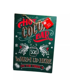 Greenbriar New-Christmas Wall Sign: Hot Cocoa Bar .50 Warm Up Here.13”X10”-S