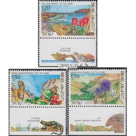 Israel 1252-1254 with Tab (complete.issue.) FDC 1993 Naturreservate in Israel (Stamps for collectors) Amphibians/reptiles/dinosaurs