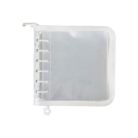 Glitter Binder Wide A7 White Photocard Zipper Binders 6-Ring PVC Cover with 25 Sheets Clear 1 Pockets Binder Pouches Photo Album Sleeve for Cards Photo Folder Organizers