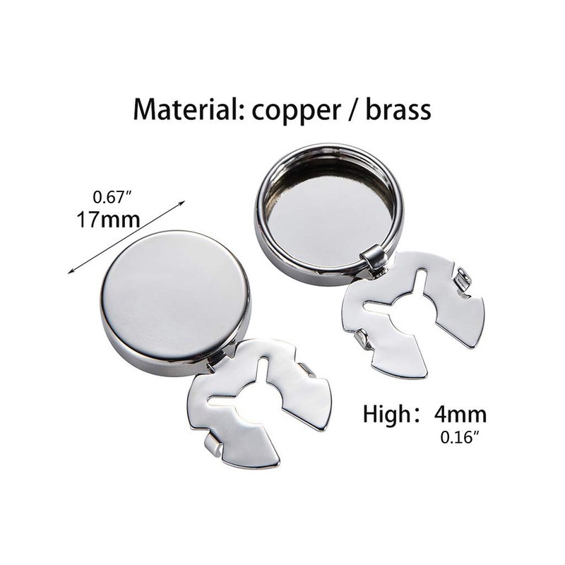 Buwei Brass Round Cuff Button Cover Cuff Links for Men,