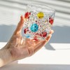 JQWIN AlifordGlass Glass Tumblers with Colorful Patterns, Lead-Free, Set of