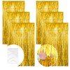 ZOCONE 6 Pack Gold Foil Curtain Tinsel Curtains 6.6ft x