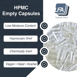 Size 0 Empty Capsules - Vegan HPMC - 1000 Count Bulk Vegetarian Capsules Empty - Joined Fillable 0 Vegetable Pill Capsules - Veggie Caps for Capsule Filling Tray - Halal Kosher Hypromellose