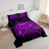 Black Purple Game Controller Bedding Sets Full Size,Stereoscopic Flame Gamepad