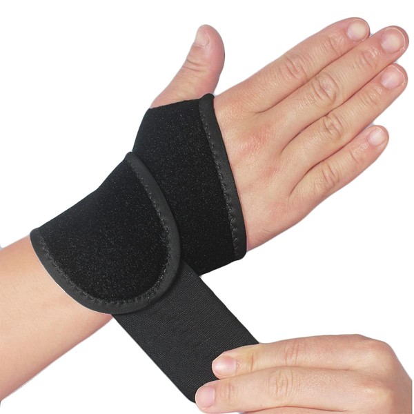YUNYILAN 2 Pack Wrist Support Brace/Carpal Tunnel/Wrist Brace/Hand Support, Adjustable Wrist Support for Arthritis and Tendinitis, Joint Pain Relief (Black)