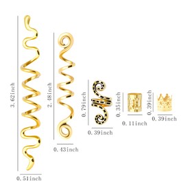 SUBANG 49 Pieces Gold Hair Jewelry for Braids Dreadlock Accessories Loc Jewelry for Hair Dreadlock Metal Gold Braids Rings Cuff Clips for Women Braid Decoration