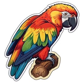 3PC 3'' Parrot Sticker, Parrot Stickers - Wild Animal Stickers - Cute Animal Artwork Stickers for Cars, laptops, Water Bottles, Skateboards, Gifts for Lovers, for Friends and Your Baby. 1