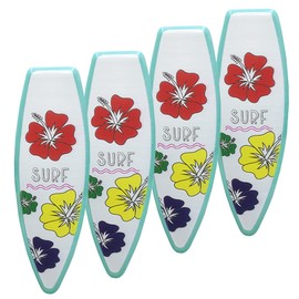 Kirmoo 4 Pieces Beach Towel Clips for Beach Pool & Cruise Chairs Margarita Surfboard,Plastic Clothes Pins Beach Towel Holders Secure Clips Set of 4 (Surfboard-4 Pack)