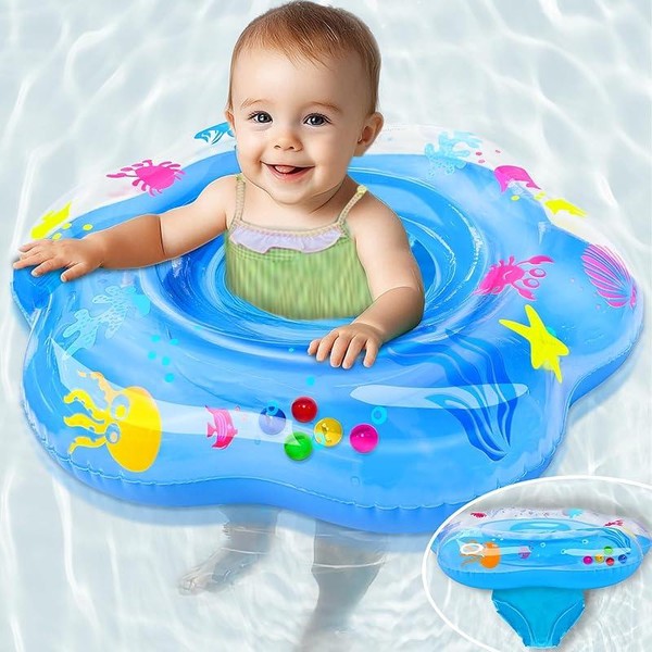 Baby Swimming Ring Floats with Safety Seat Double Airbag Swim