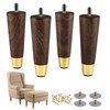 ALAMHI 7 Inch Wood Furniture Legs, Cone Sofa Legs Set