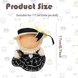 Pack of 4 Clothing for 17 cm Labu Plush, Pop-La-bu DIY Doll Clothes, Cute Clothes, Plush Doll Clothes for Bu-bu Doll, Cuddly Toy Clothing Outfit for Collectors, Children's Gifts (Clothing Accessories