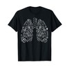 Anatomy Floral Drawing Respiratory Lungs Map Science And Art T-Shirt