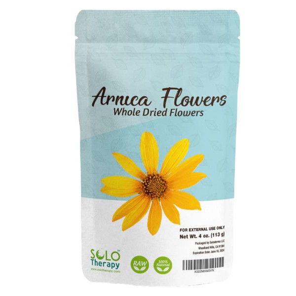 Organic Arnica Dried Whole Flowers 4 oz, Heterotheca Inuloides, Flores De Arnica Secas, Product from México, Packaged in The USA