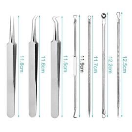 iCovalescent Pack of 7 Blackhead Remover, Pimple Squeezing Tool, High-Quality Stainless Steel Acne Blackhead Remover Extractor Tools, for Face Care with Box