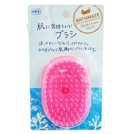 OHE Shampoo Brush, Pink, Approx. Height 3.6 x Width 2.5 x Depth 1.8 inches (9.3 x 6.3 x 4.5 cm), Bathmate, Sliding Type, Easy to Remove Hair