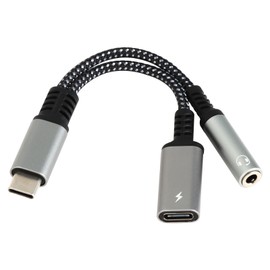 USB C to 3.5 mm Jack Adapter with DAC Chip, 2-in-1 Audio & PD 60 W Charging, Compatible with USB-C Devices, Quick Charge Type C Adapter Compatible with 15/Pro/Max, S24/S23