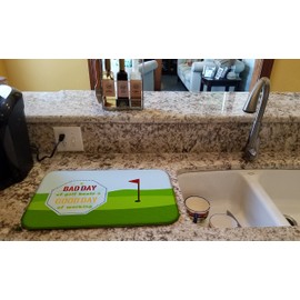 Caroline's Treasures SB3091DDM A Bad Day at Golf Dish Drying Mat Absorbent Dish Drying Mat Pad for Kitchen Counter Dish Drainer Mat for Countertop, 14 x 21", Multicolor