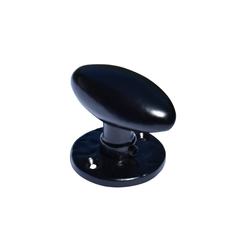 Black Aluminium Oval Door Handle on Rosette