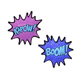 Racket Expressions - Funny Tennis Racket Dampener Shock Absorber - Cute Tennis Dampeners for Rackets - 2 Sided Tennis Vibration Dampeners - Fits All Racquets and Easy to Install - 2 Pack (Kapow-Boom)