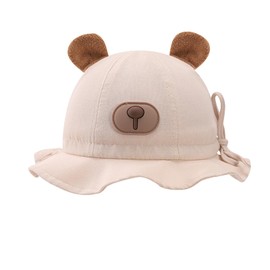 Sanqidu Cute Baby Boys Girls Hat 3D Animals Sun Protection Cap Toddler Preschoolers Summer Spring Beanie Hat (Bear-Beige)