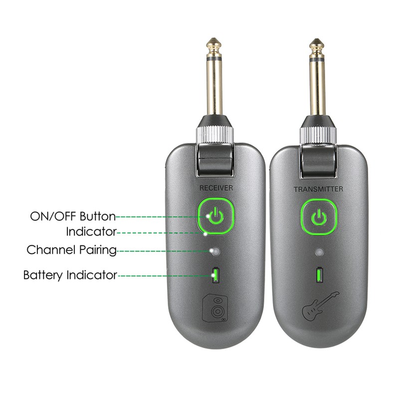 double W3 Portable UHF Wireless Guitar Transmitter and Receiver Set