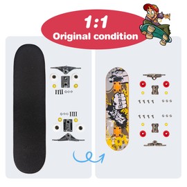 BROKIG Decktoy Finger Skateboard Sets,Fun Fingerboard Skatepark Kit Mini Finger Boards - Finger Training Toys for Kids Boys Gifts or Adult Party Toys (HB-003)