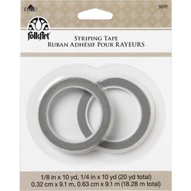 FolkArt Striping Tape, 2 Rolls, 1 Each 1/8 1/4"x10yds, 10yds