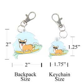 The Acrylic Place Corgi Keychain Gift Charm Accessories for Purse Handbag Backpack Decor