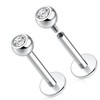 hengkaixuan 16G 3mm Clear CZ Ball Internally Threaded Labret Monroe