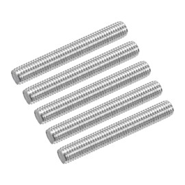sourcing map 10Pcs M8 x 60mm Fully Threaded Rod 304 Stainless Steel Right Hand Threads Bar Studs for Anchors Bolts, Clamps, Hangers and U-Bolts, 1.25 Thread Pitch