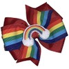 Rainbow Pinwheel Hair Bow 4"
