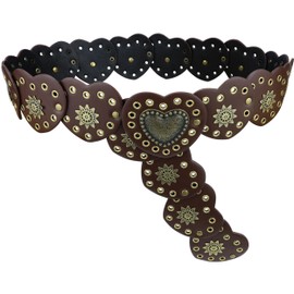 Farcauo Western Belts for Cowgirl Brown Womens Belts Cowboy Western Country Belts for Dress Boho Wide Waist Belt for Country Concert Outfits Fashion Rodeo Festival Outfits Belt Accessories for Women