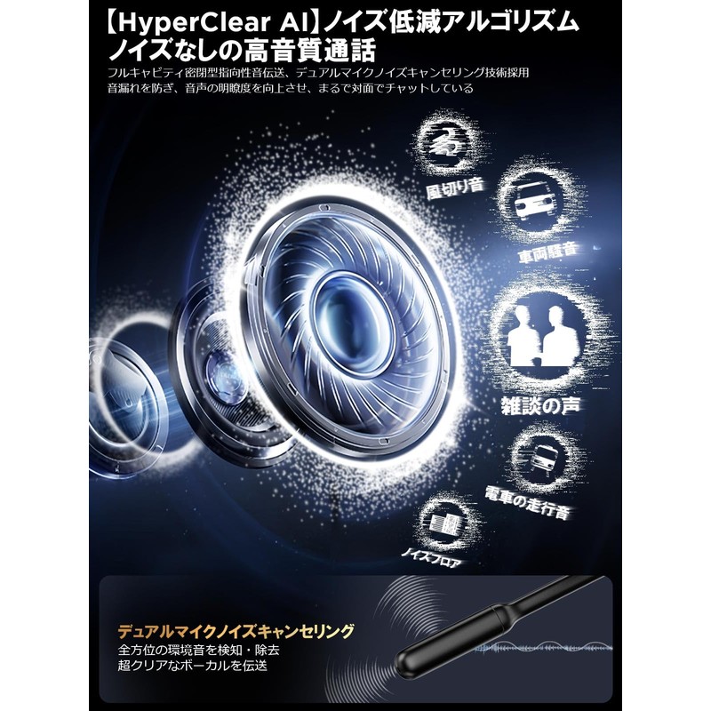 Earaku Bluetooth Headset, ENC High Precision Noise Canceling, Ultra Clear