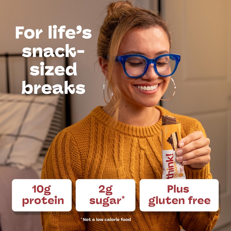 think! Delight Protein Bars, Chocolate Peanut Butter Pie, Low Sugar