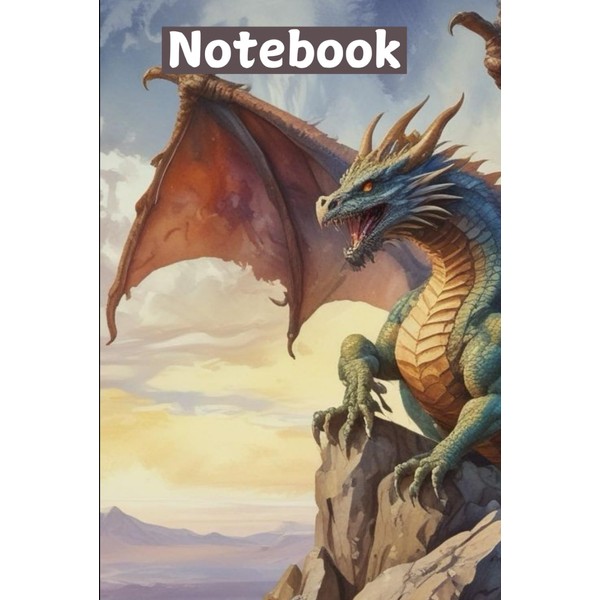 Notebook: 120 lined paged dragon themed journal