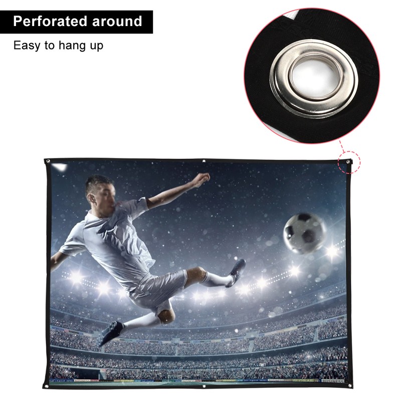 4:3 Thickened 100% Polyester Portable Foldable White Soft Projector Screen