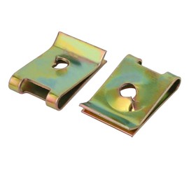 uxcell 25pcs Spring Steel Speed Fastener U Nut Brass Tone for M4 / ST4.0 Screw Bolt