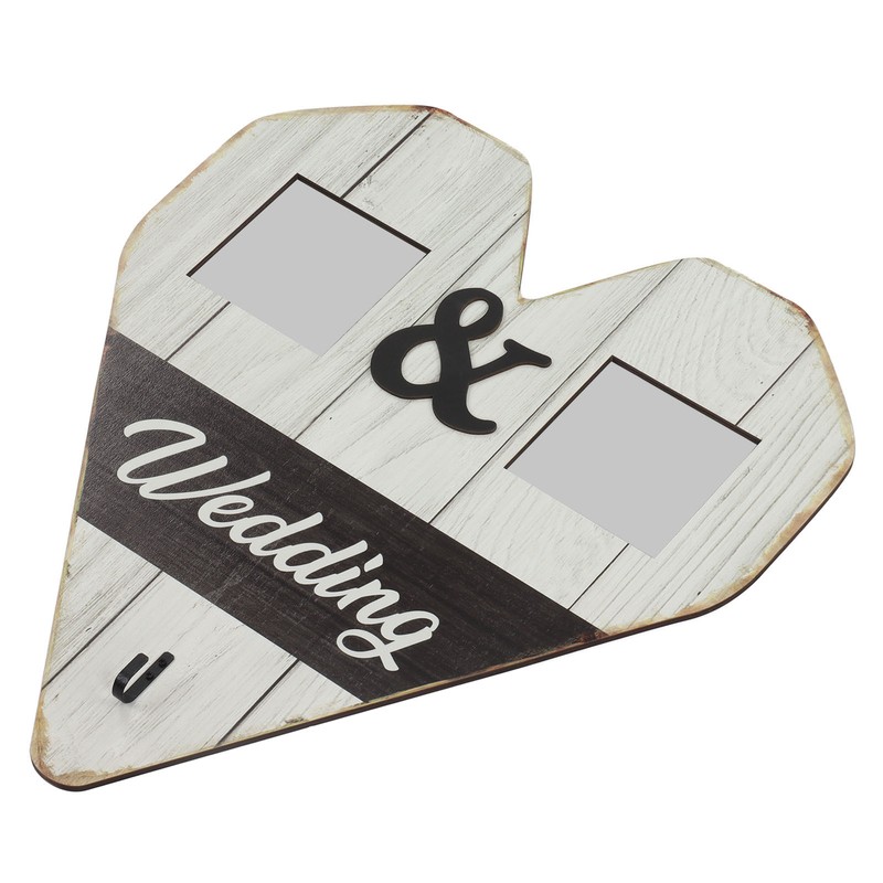 Wood Wedding Picture Frame Key Hook Wall Hanging Decoration Love