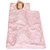 Moonsea Toddler Nap Mat Pink and Fleece Minky Blanket, Lightweight